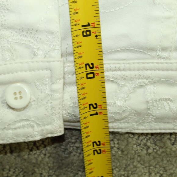 Julie Mitchell Urban Collection Size 8 Cream Embroidered and Sequin Denim Jacket - Picture 5 of 6